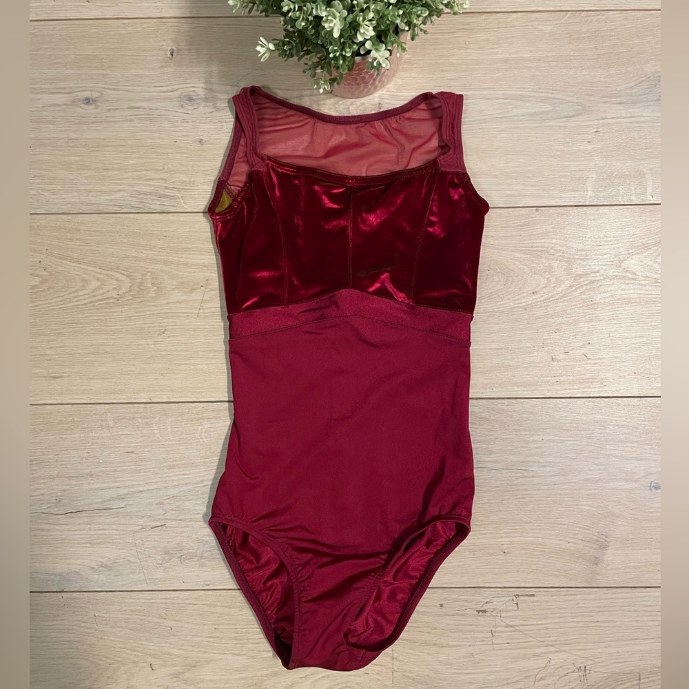 New Custom-made Red Velvet Ballet Leotard
